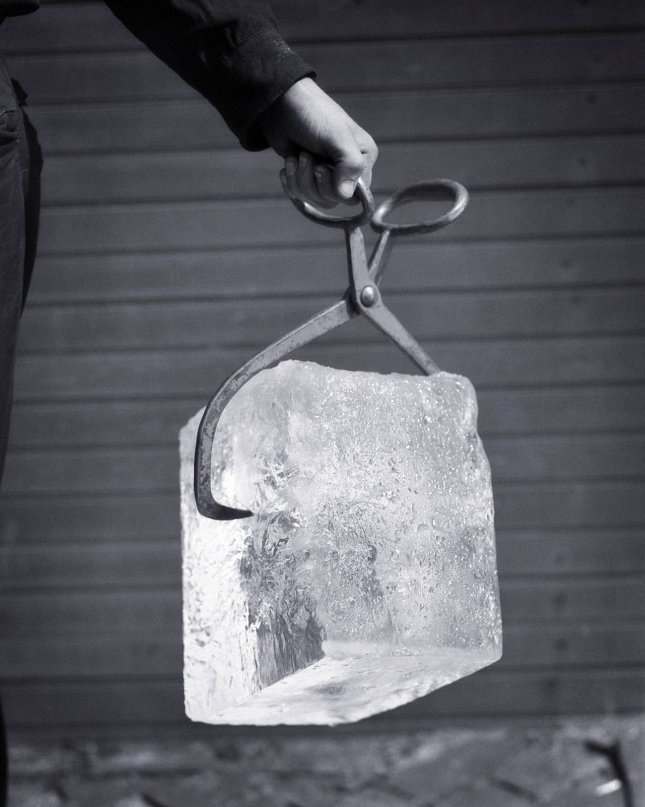 Iceman with Ice Tongs, 1930s