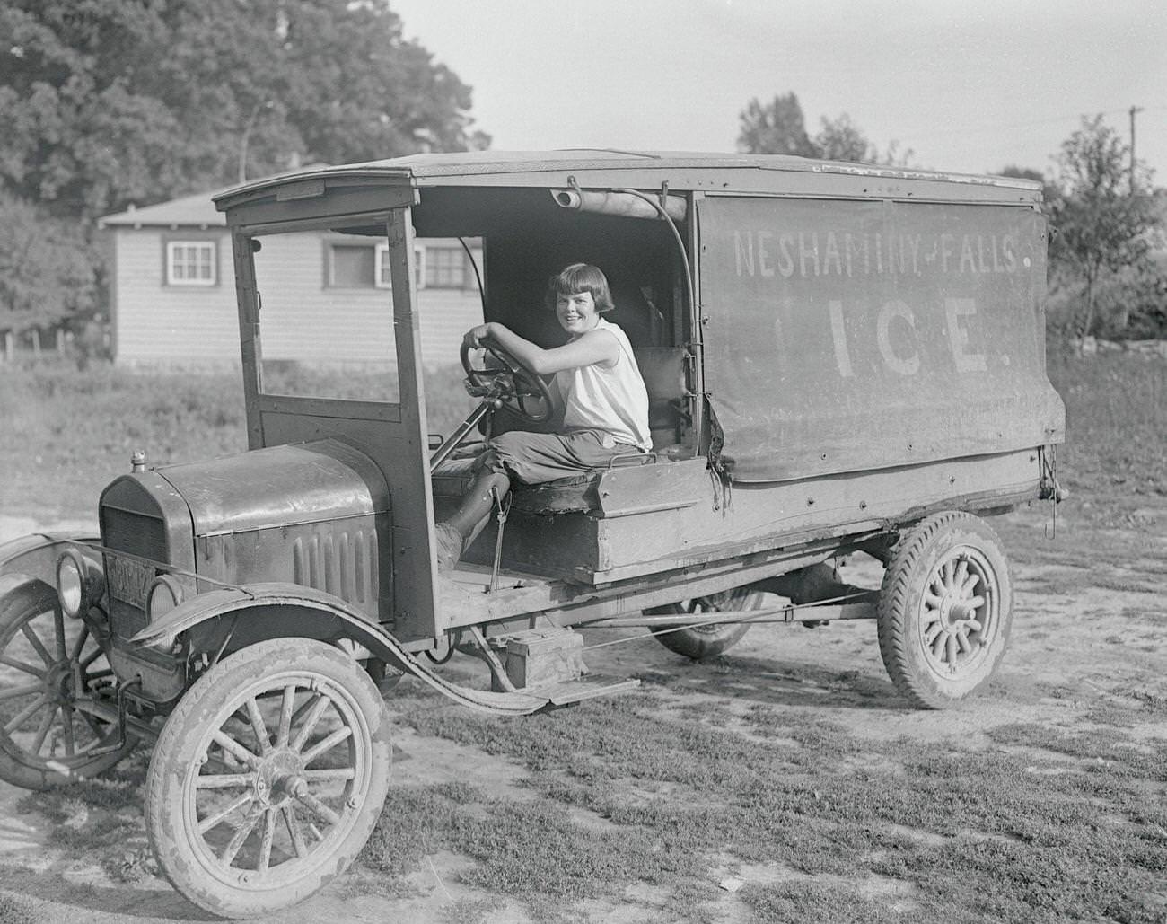 Peggy "Red" Nuneviller, Ice Truck Driver, 1920s