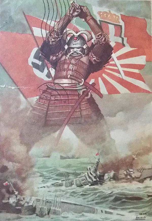 A samurai wrecking the enemy’s ships.