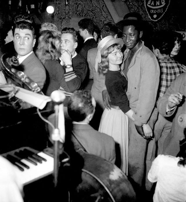 Club du Vieux Colombier in Saint-Germain-des-Pres, Paris, 1949.