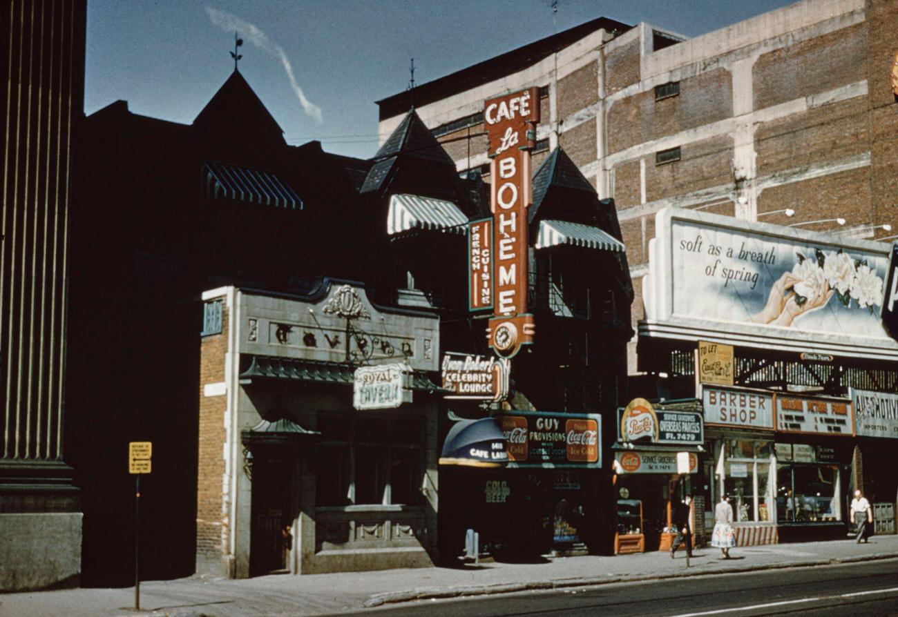 Cafe la Boheme and Royal Tavern, Montreal, 1950