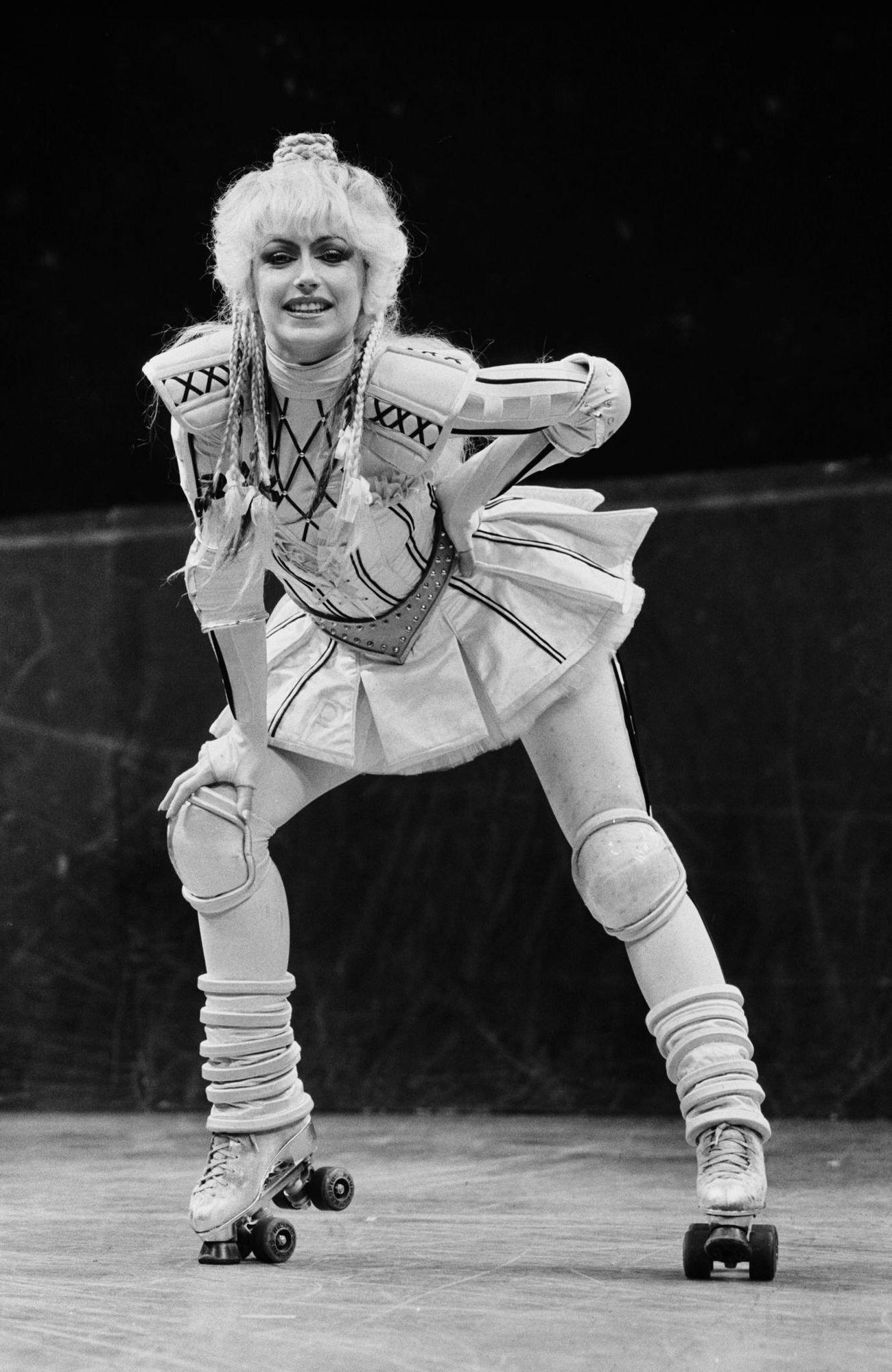 Kim Leeson in 'Starlight Express' at Apollo Victoria Theatre, 1984