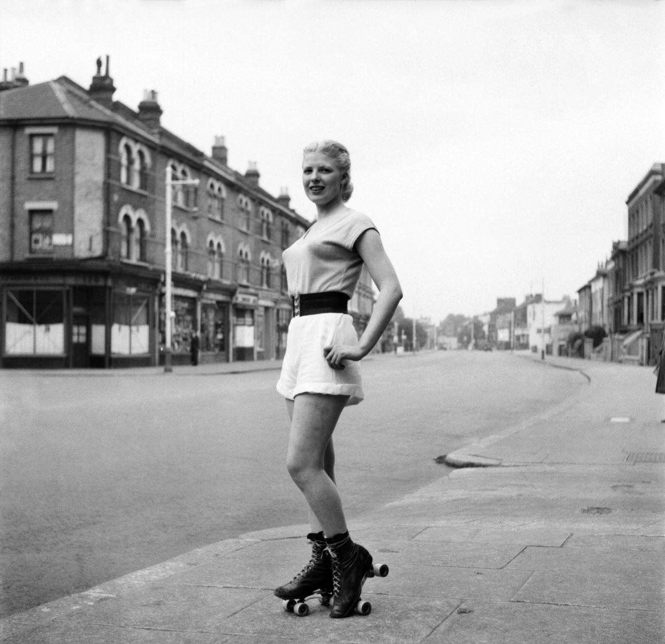 Betty Searle, Brixton Resident Joins America's Hell Cats in Roller Derby, 1953