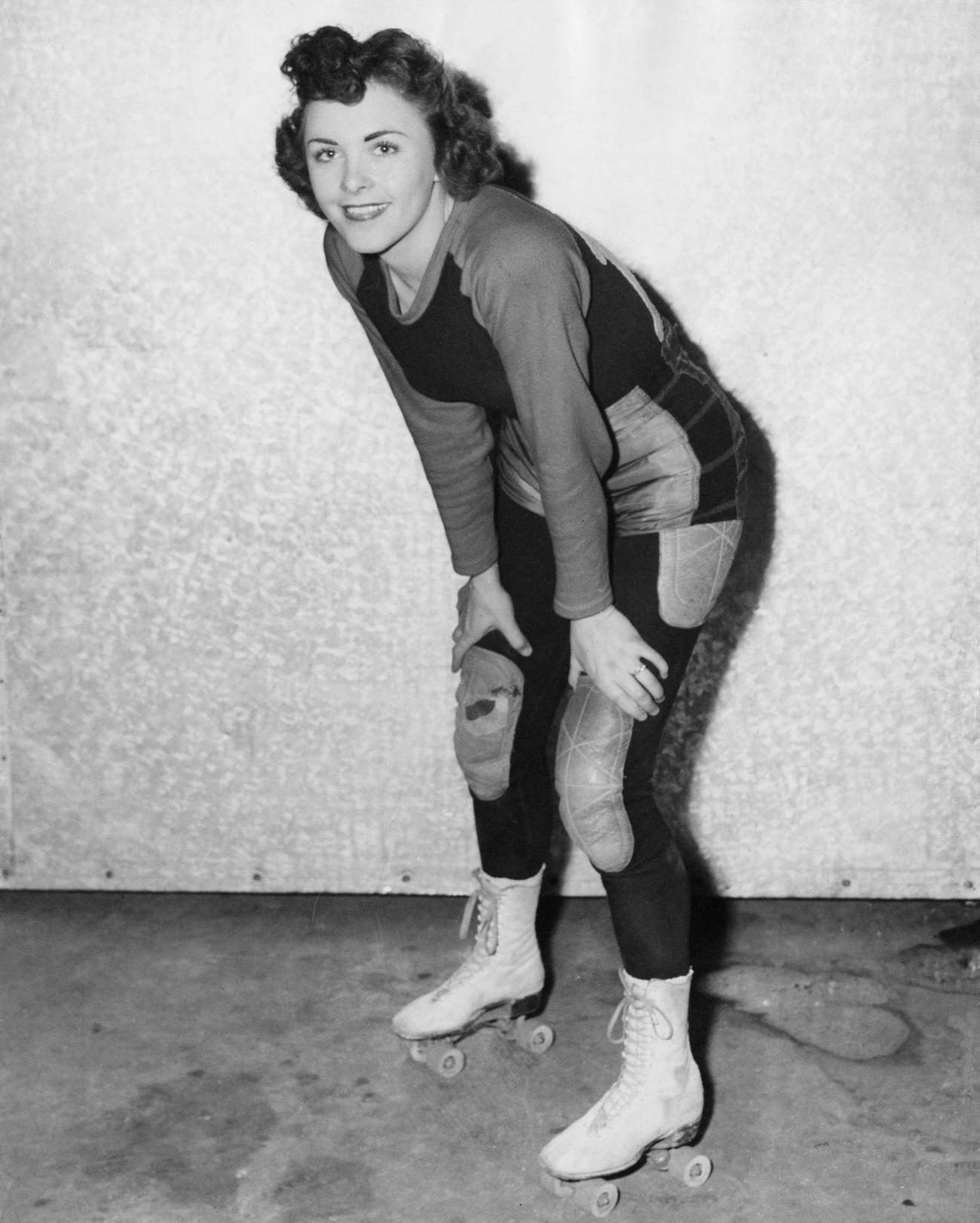 American Roller Derby Skater Monta Jean Payne, circa 1945