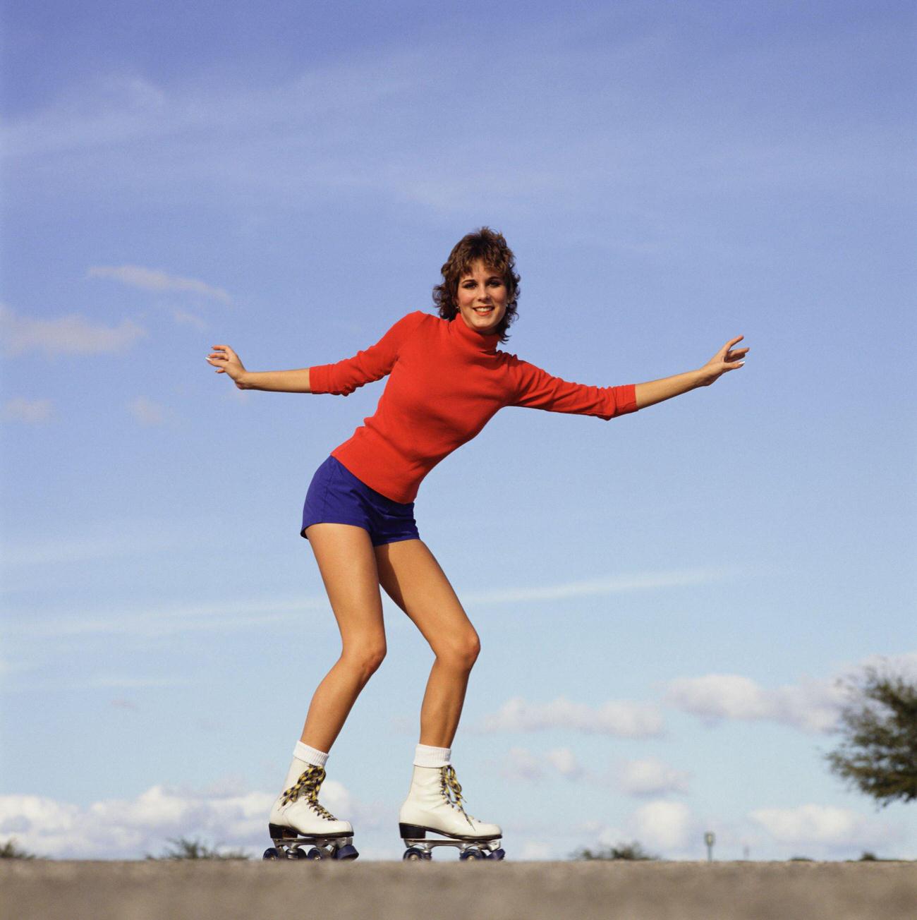 Woman Roller Skating
