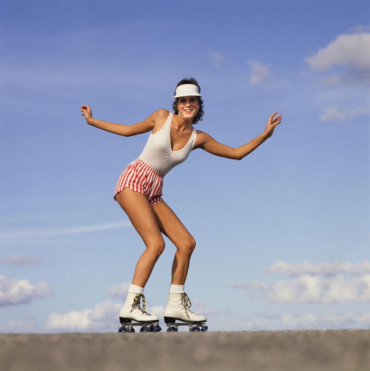 Woman Dancing on Roller Skates