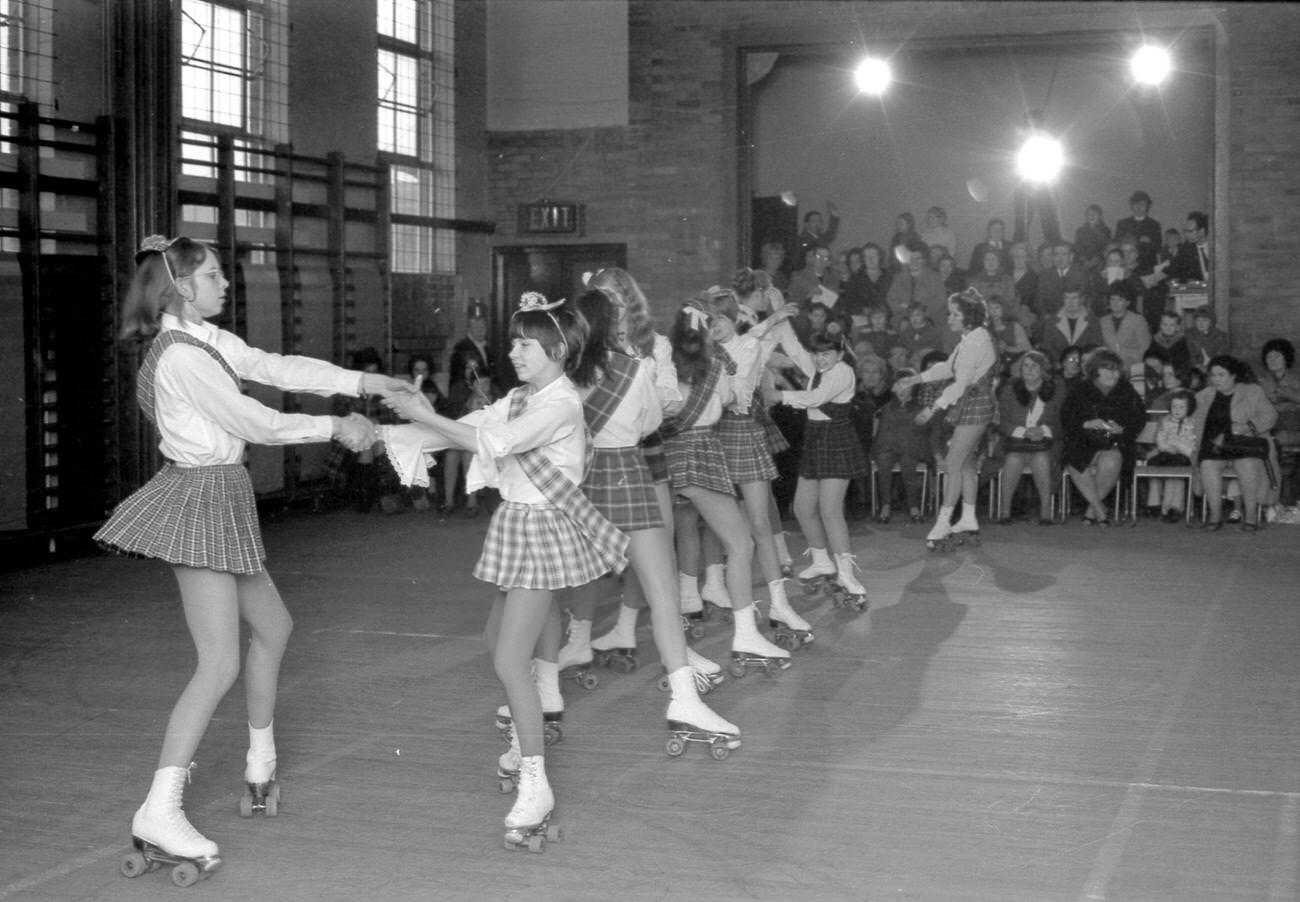 Canley Roller Skating Club Members Perform in Variety Show, Coventry, 1970