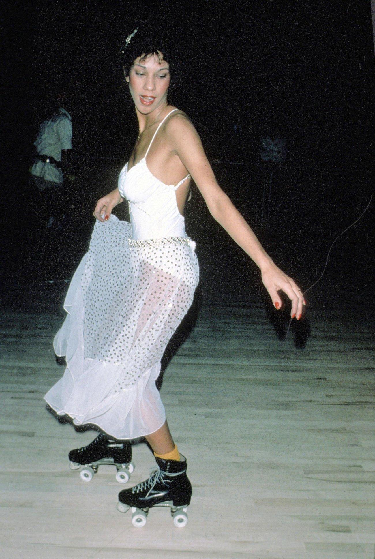 People Roller Skating at Roxy Roller Disco, New York, circa 1979