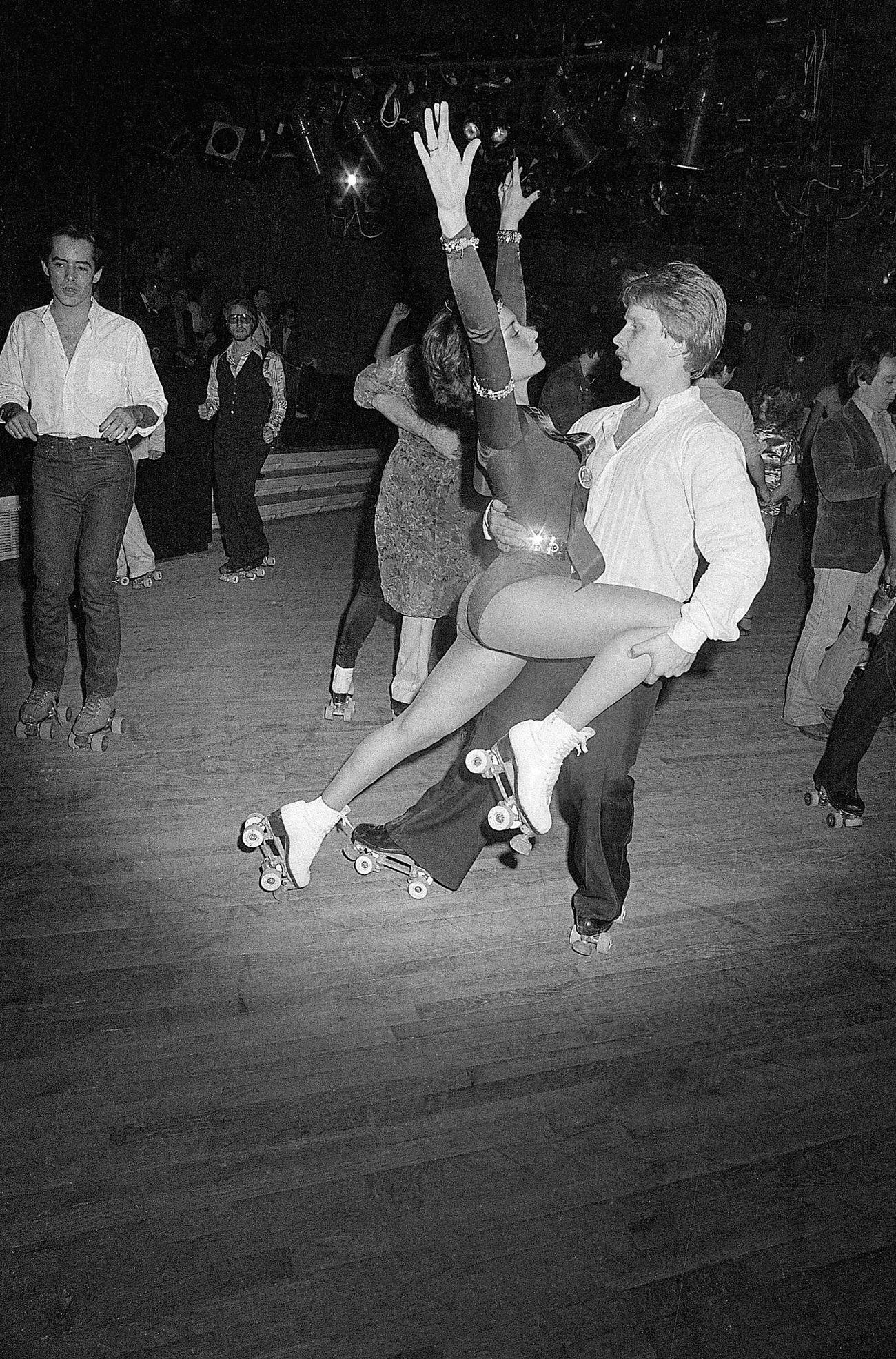 Professional Roller Disco Dancers Linda and Gary Fudge Show How It's Done, New York, 1979