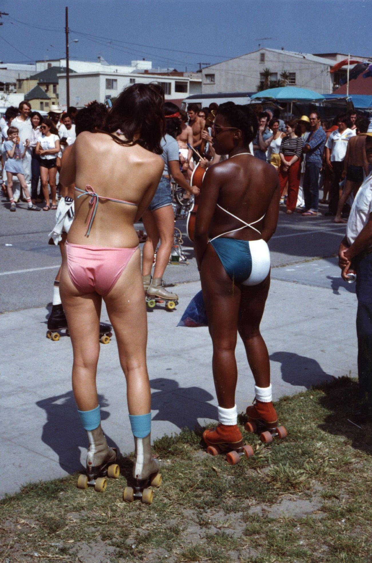 Women in Bikinis on Roller Skates, 1980