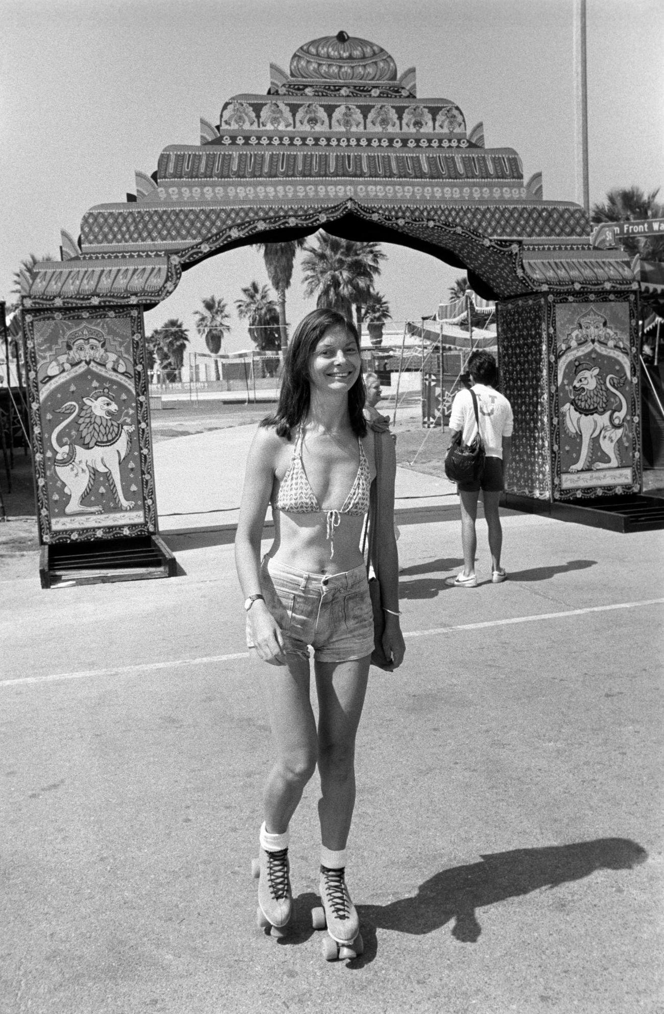 Daisy Hayes Rollerskating at Venice Beach, California, 1980
