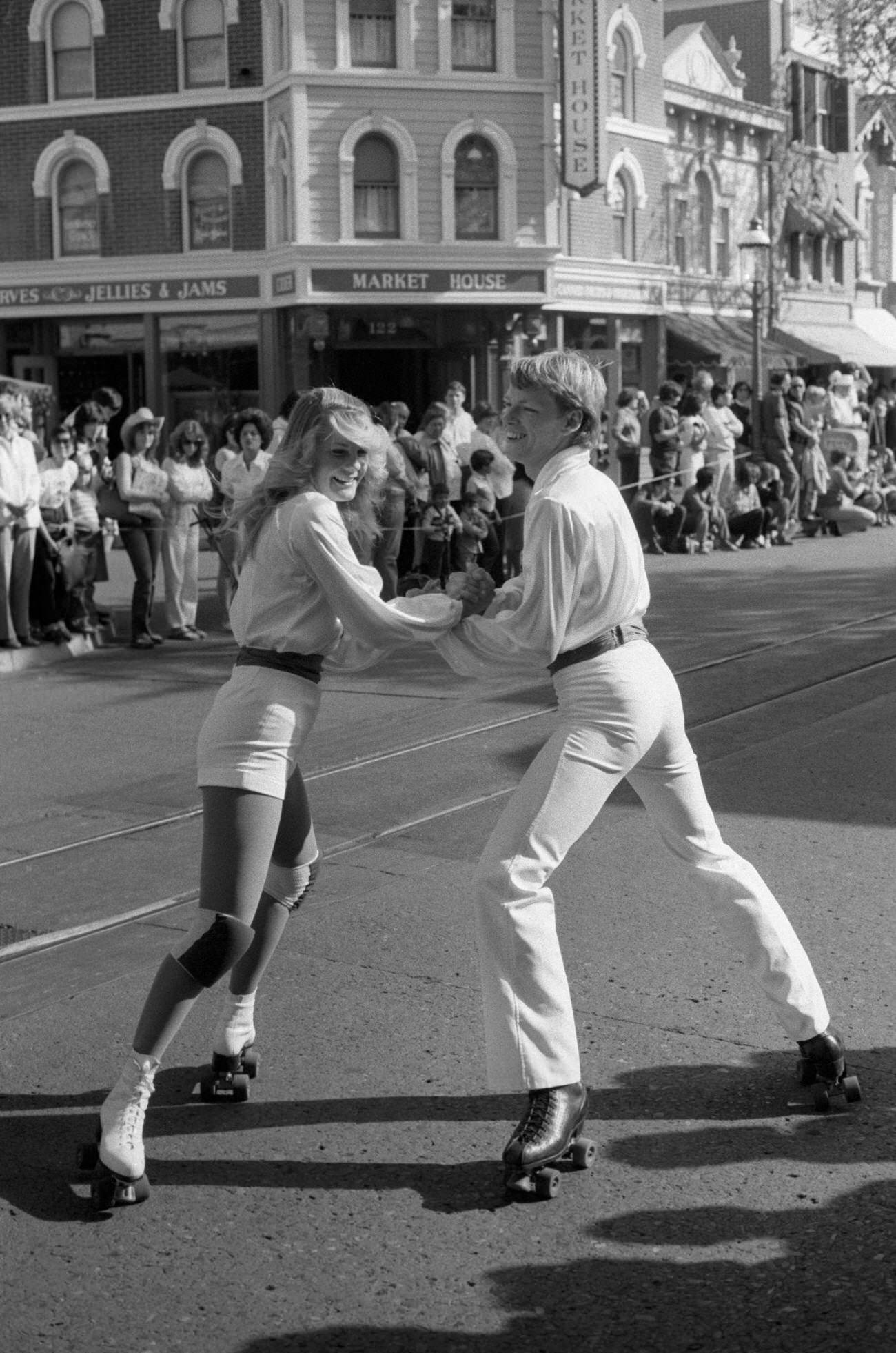 Rollerskating Entertainers at Disneyland, California, 1980