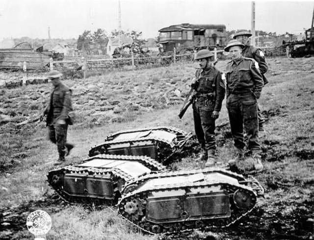 British Soldiers with Captured German Goliath Tank Busters, 1939-1945