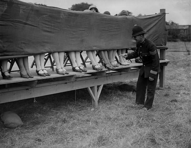 London Police Officer Judges Ankle Competition, 1930