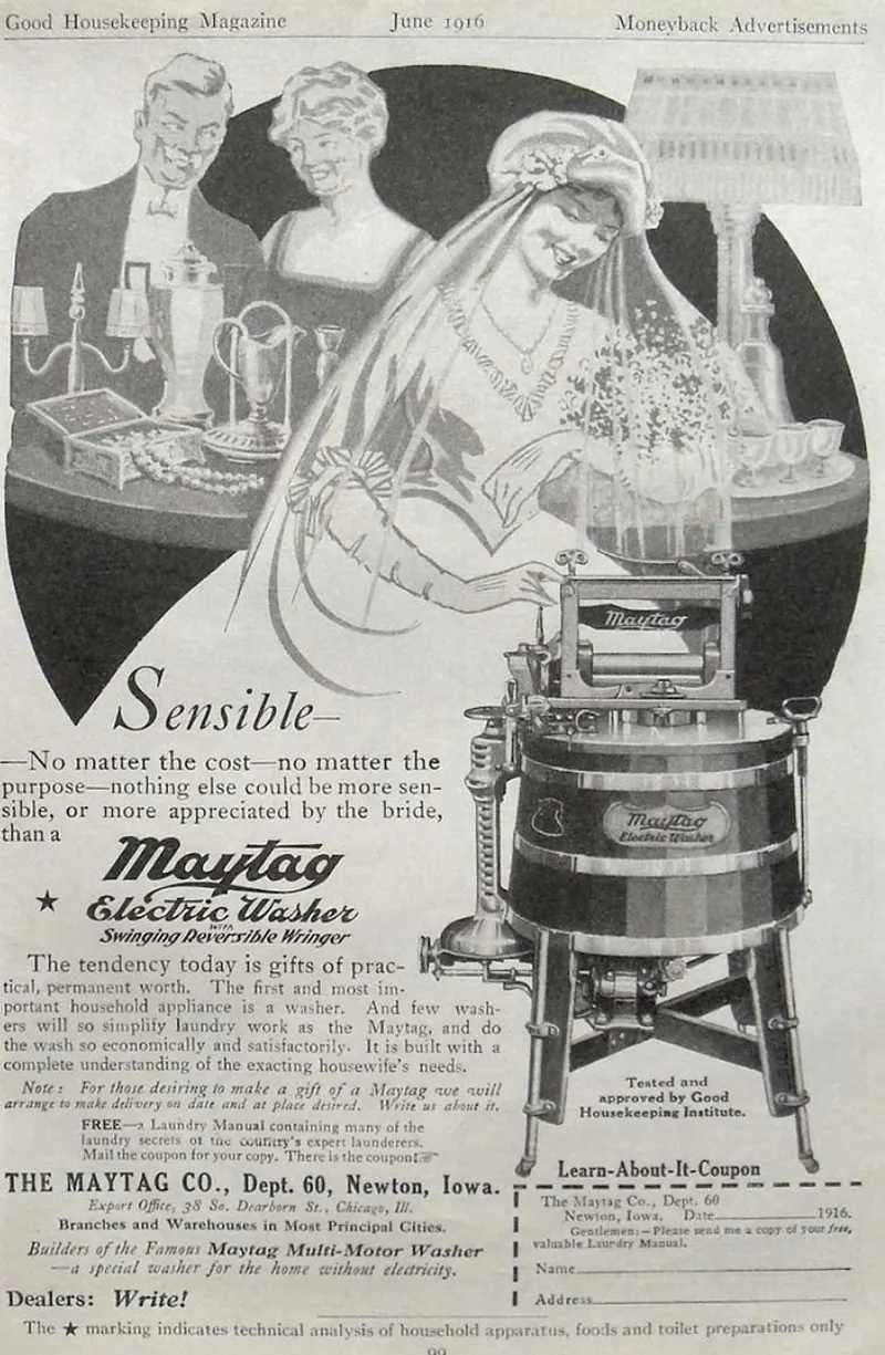 Maytag Washing Machine vintage advertisement, 1916.