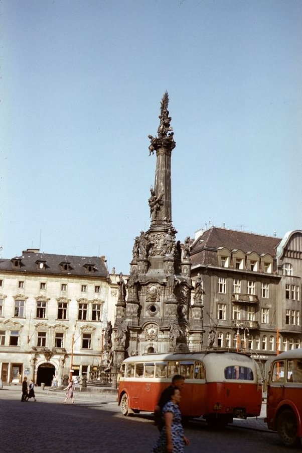 Holy Trinity Column, Olomouc, July 1958.