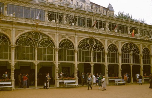 Colonnade in Mariánské Lázně, July 1958.