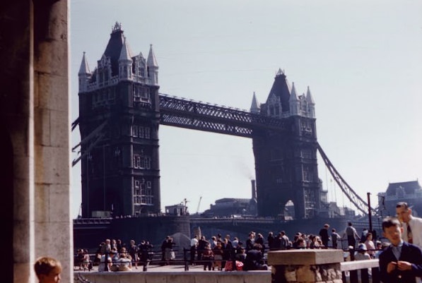 Tower Bridge, London, August 1958.