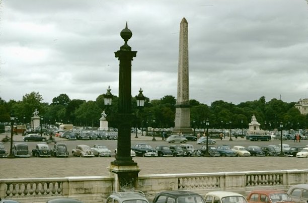 Luxor Obelisk, Place de la Concorde, Paris, July 1958.