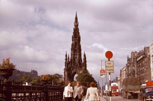 Sir Walter Scott Monument, Edinburgh, August 1958.