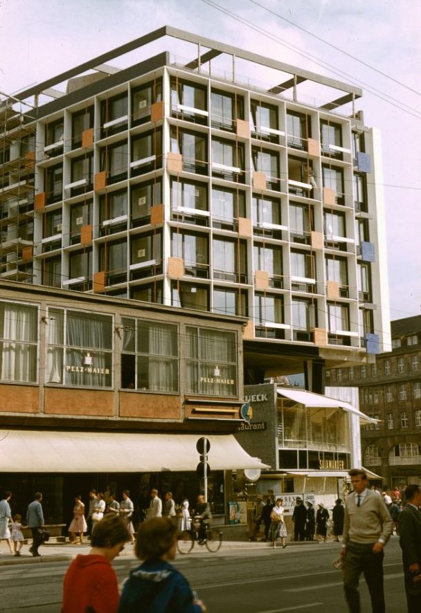 Modernist building in Stuttgart, July 1958.