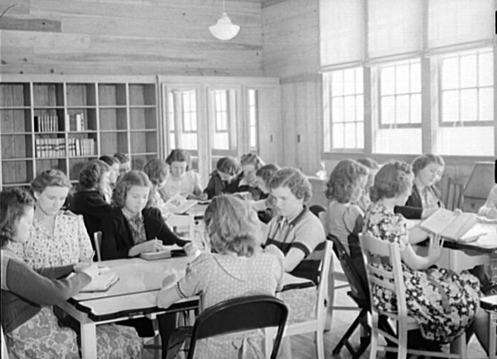 Historical Photos of Girls in Home Economics Classes from the 1920s to 1930s.