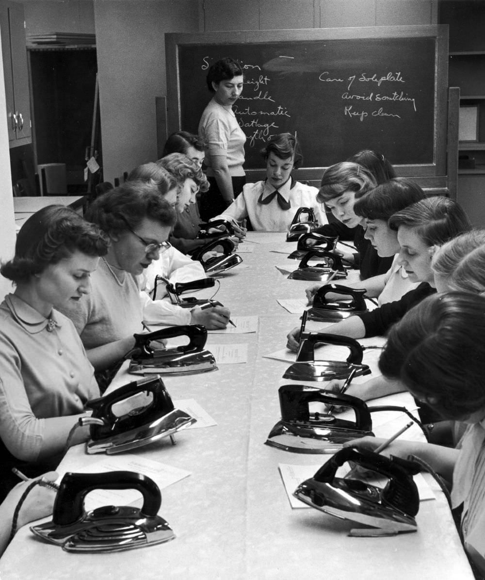 Historical Photos of Girls in Home Economics Classes from the 1920s to 1930s.