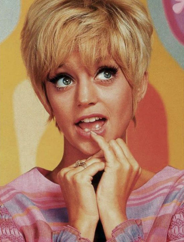 Goldie Hawn and Her Signature Short Hairstyle in the Swinging Sixties