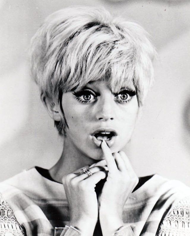 Goldie Hawn and Her Signature Short Hairstyle in the Swinging Sixties