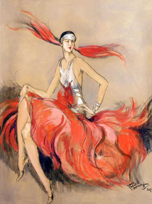 Elegante en tenue de soirée, 1925