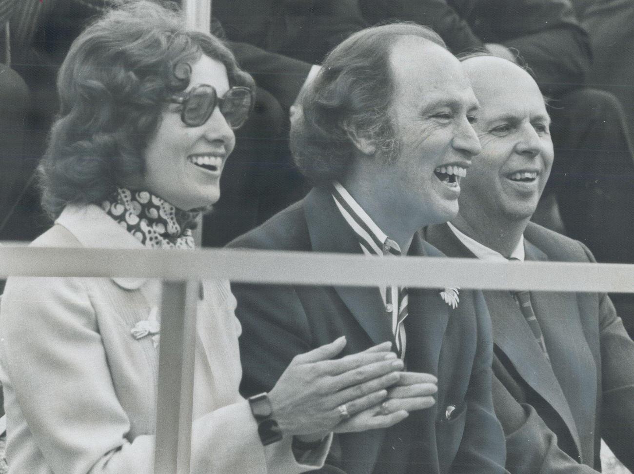 Prime Minister Pierre Trudeau at new whale pool opening, Stanley Park, Vancouver, 1970.