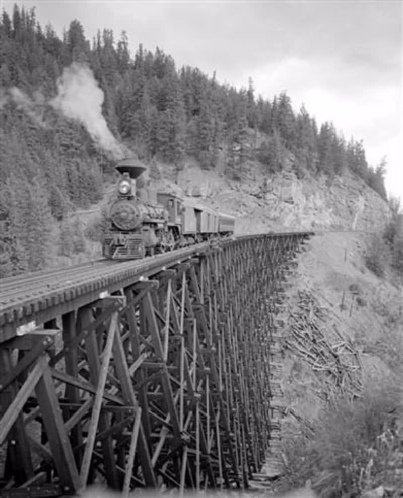 Myra Canyon Trestle Bridge, Kettle Valley Railway, near Kelowna, British Columbia.