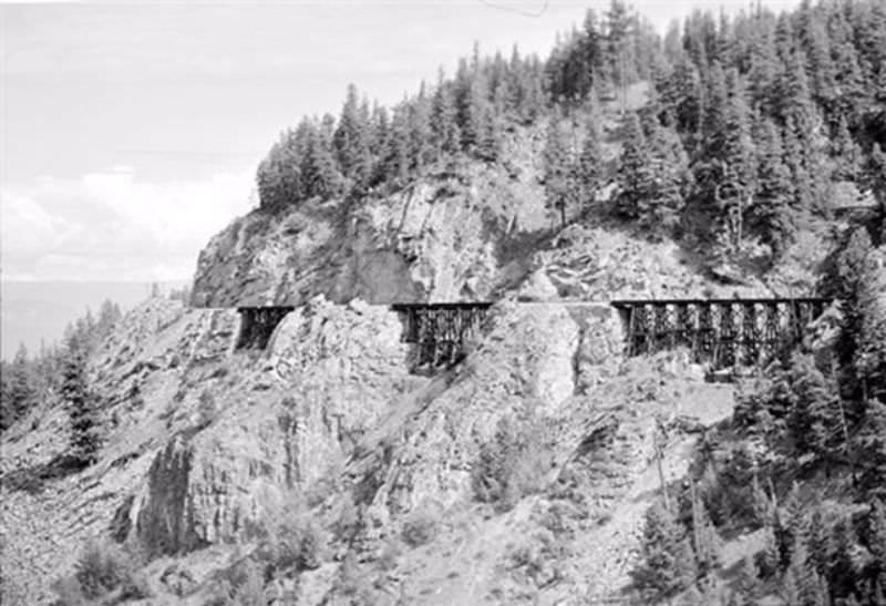 Myra Canyon trestles, Kettle Valley Railway, near Kelowna, British Columbia.