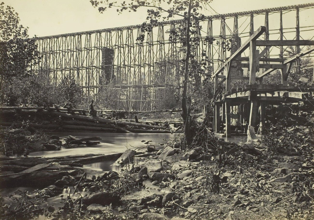 Trestle Bridge at Whiteside, 1864, George N. Barnard photographer.