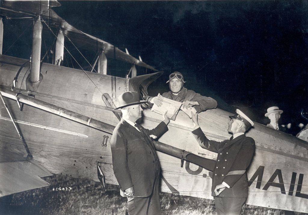 Airmail pilot James Hill, transcontinental night flight, July 1, 1925.