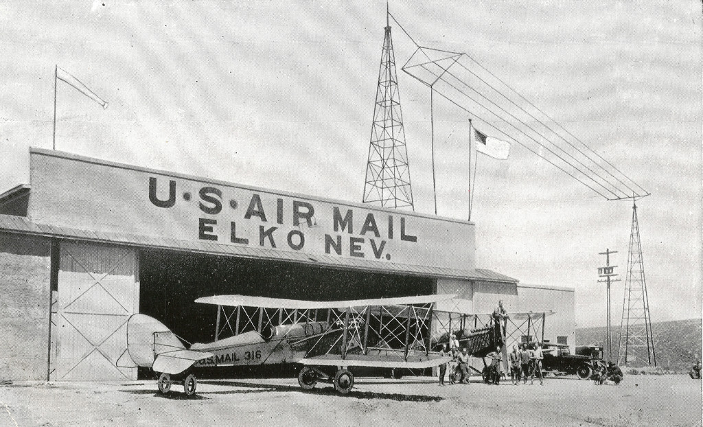Airmail planes at Elko, Nevada, 1920.