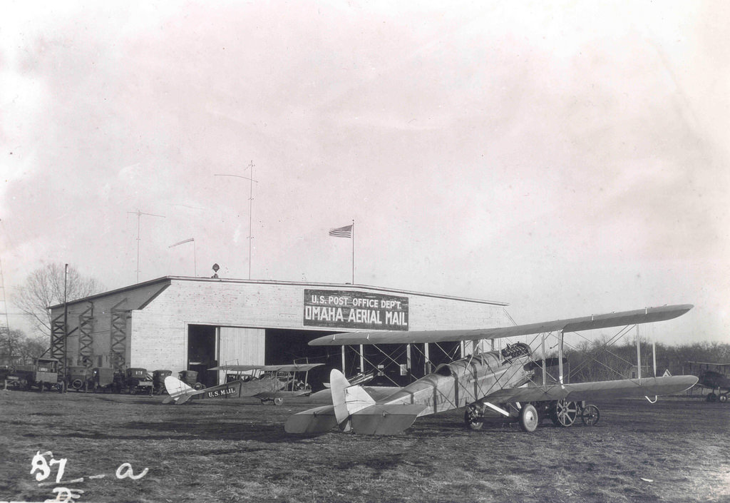Airmail planes at Omaha, Nebraska, 1920.
