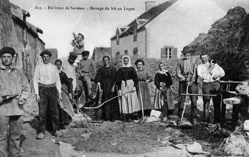 Wheat threshing at Logéo, Sarzeau.