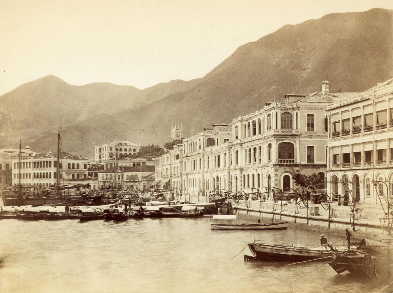 Hong Kong Harbour in 1869, during the Duke of Edinburgh's visit.