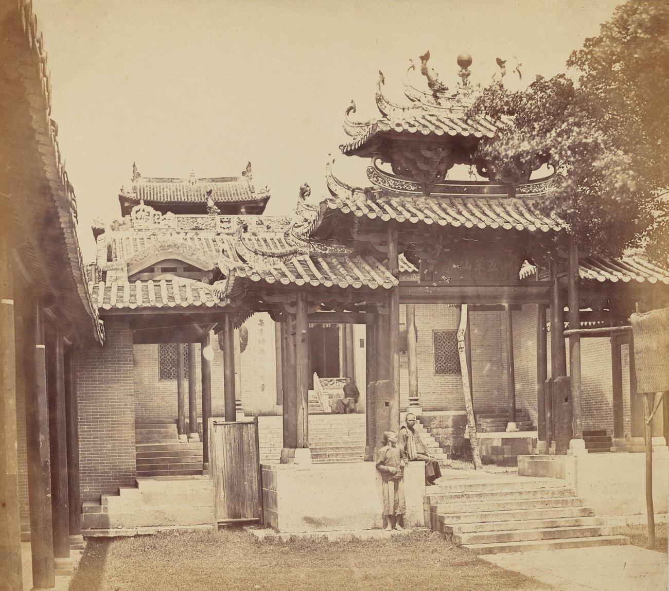 Entrance to the Five Genii Temple, Canton, April 1860