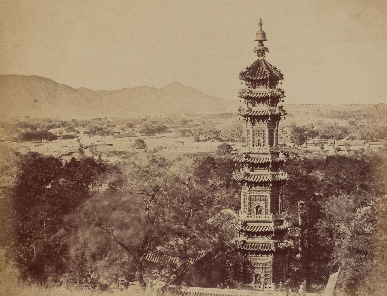 View of the Summer Palace Yuen Min Yuen, Pekin, before the burning, October 1860