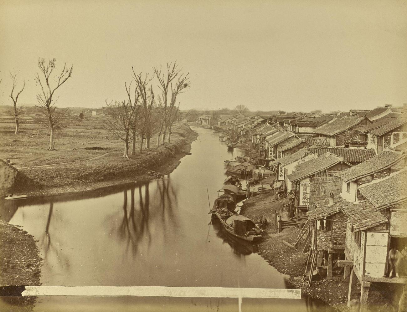 Creek of Chinese City, Shanghai, 1870