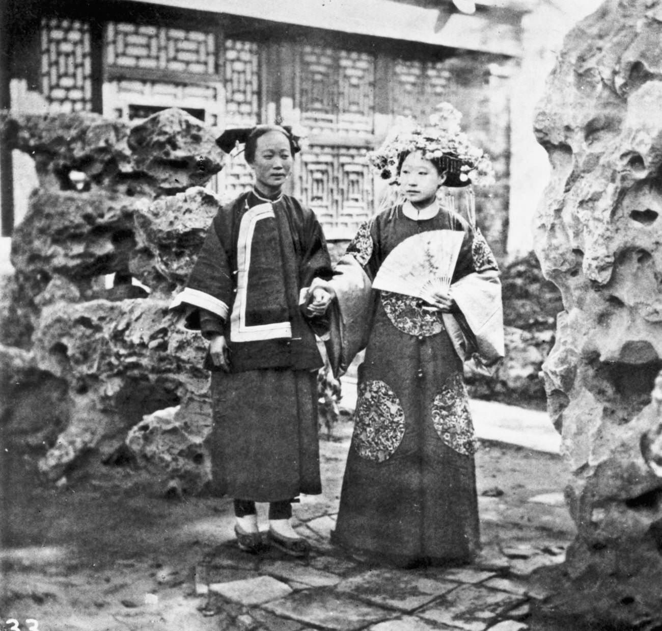 Manchu Women in Traditional Dress, 1871