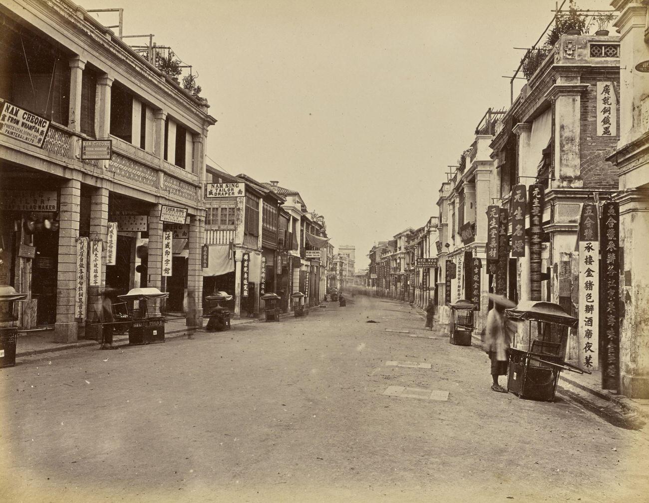 Queen's Road looking west, Hong Kong, 1870