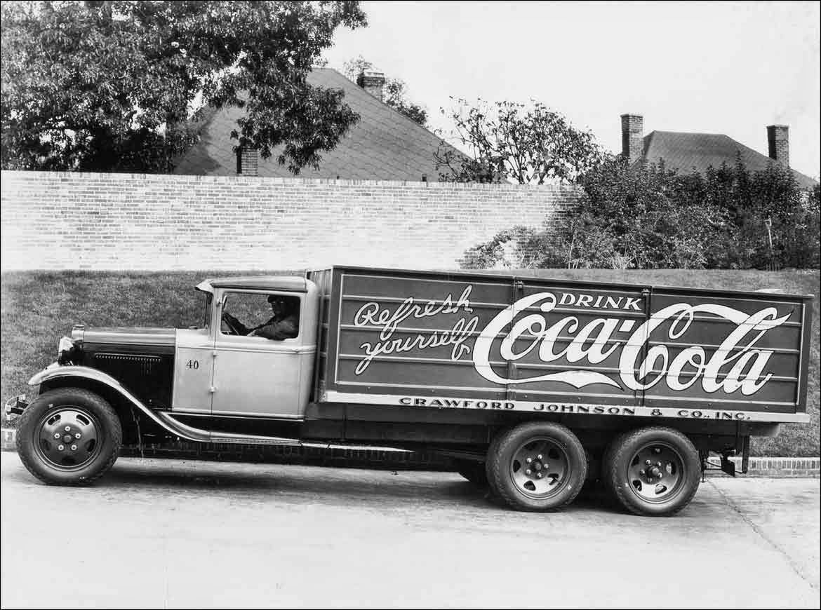 A Ford Model AA delivery truck with Crawford Johnson & Co written on it, 1931.
