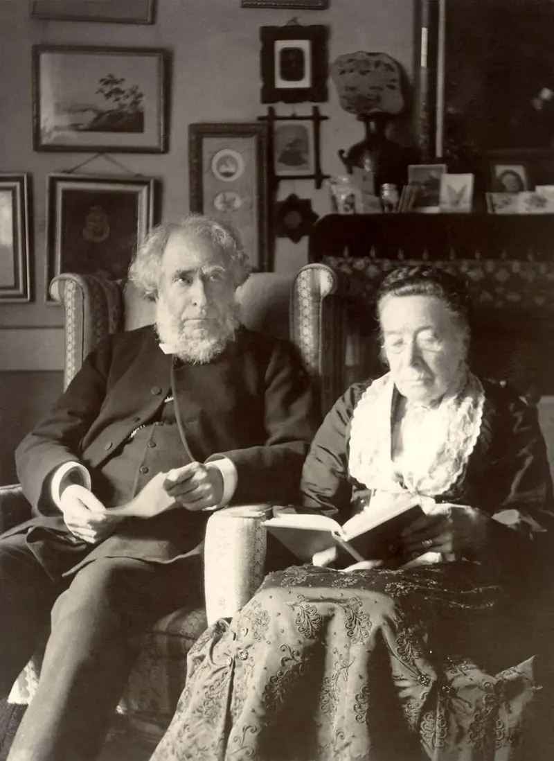 Elderly Victorian couple, 1880.