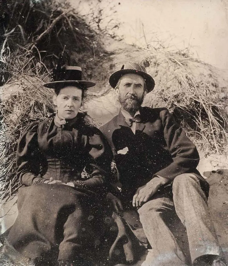 Tintype of a couple, mid-1890s.