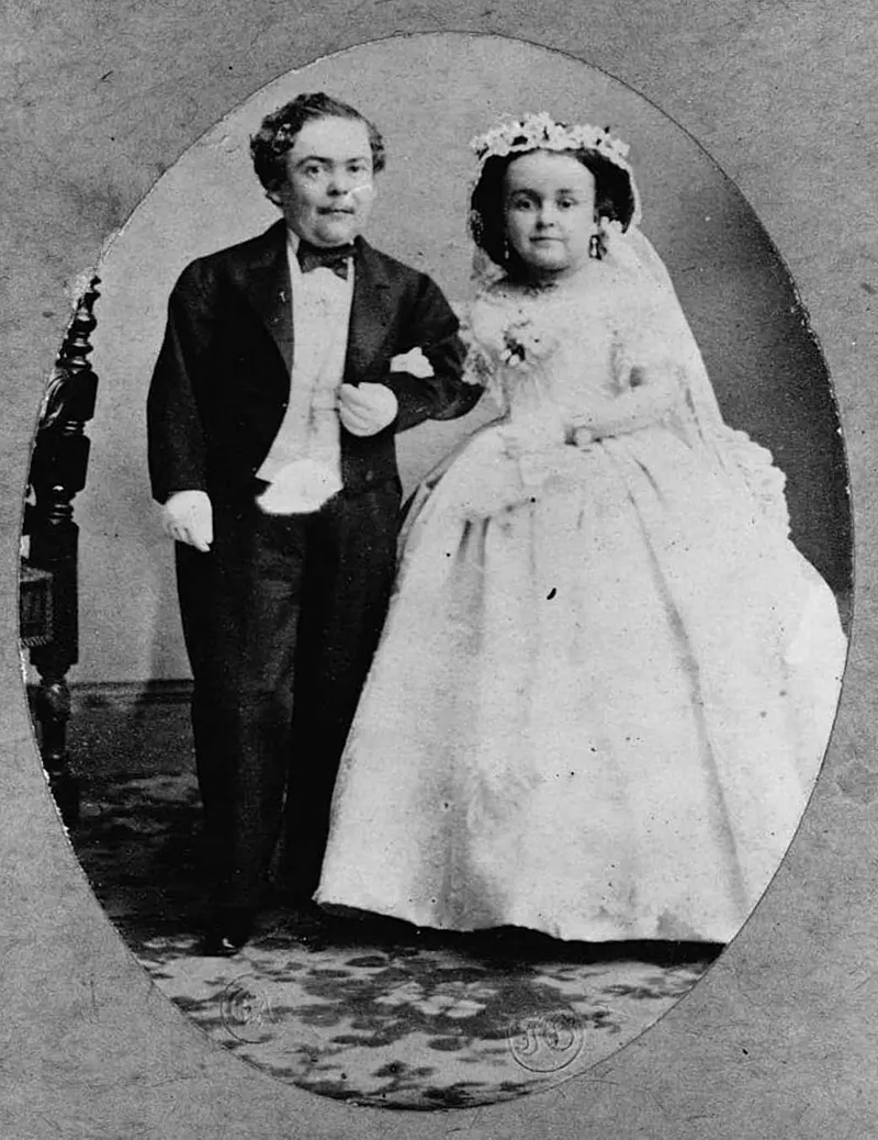 P.T. Barnum circus performers General Tom Thumb and Mercy Lavinia Warren, 1863.