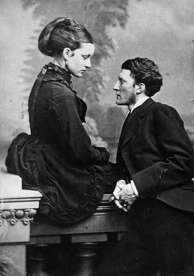 Courting couple, 1860.