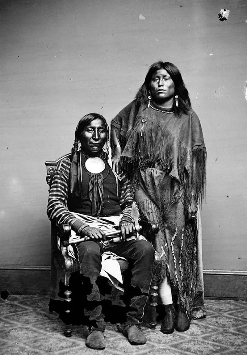 Kiowa couple Lone Wolf and Etla, 1860.